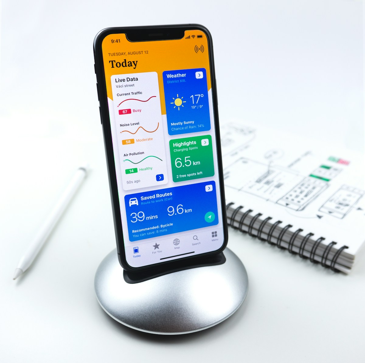 Mobile app dashboard preview on a phone